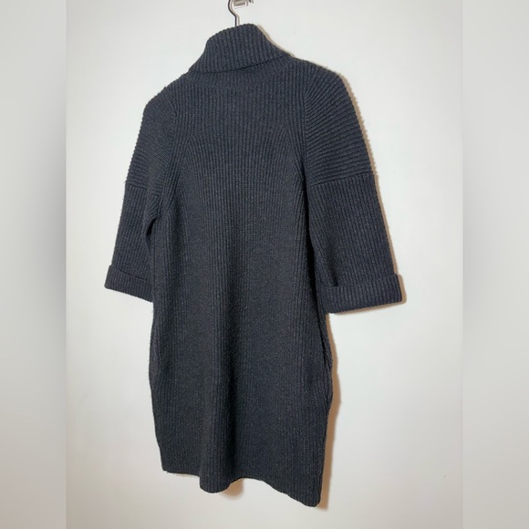 Allsaints Women's S Wool alpaca Turtleneck Knit 3/4 Sleeve Sweater Dress Black - Picture 8 of 11